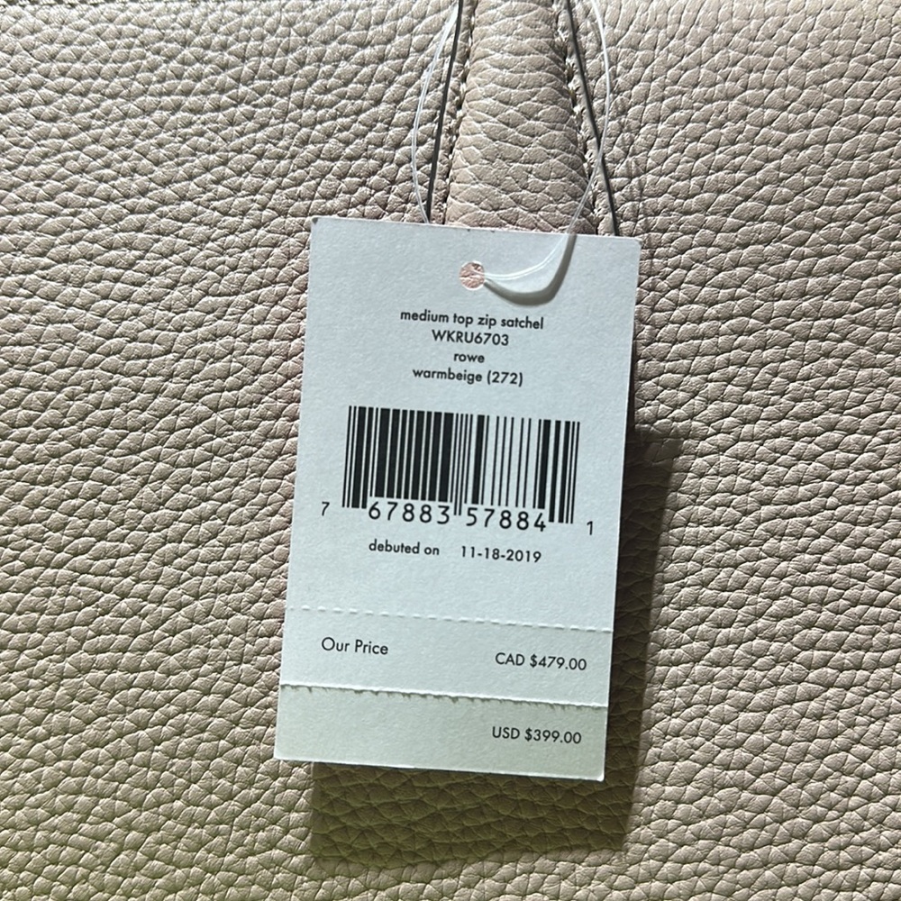 Kate Spade NWT ZIP Top Satchel Pebble Leather - Picture 3 of 9